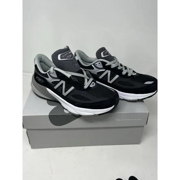 New Balance 990v6 990 Made in USA SZ 6.5 Womens Black White Silver w990BK6 Shoes - Picture 4 of 13